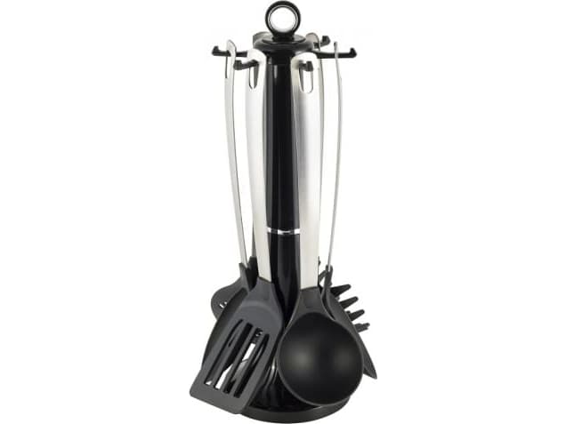 Ofenbach Kitchen utensils and cutlery on a stand, set of 7 pcs.