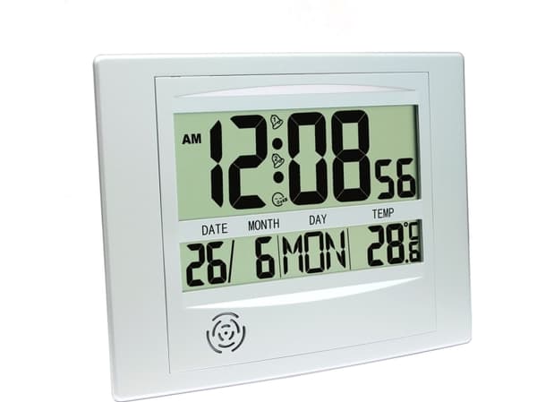 Platinet PZACH104, Digital vekkerklokke, Grå, 0 - 50 °C, °C, Dato, Temperatur, Tid, LCD