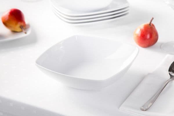 Porselen MariaPaula Dyp suppetallerken porselen MariaPaula Moderna Hvit 20,5 cm kvadratisk