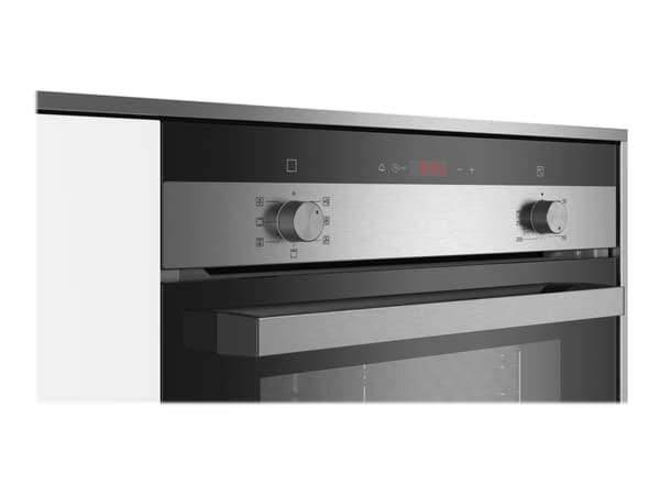Siemens iQ100 HB113FBS1 - Ovn - innebygd - fordypning - bredde: 56 cm - dybde: 55 cm - høyde: 57.5 cm - Klasse A - rustfritt stål