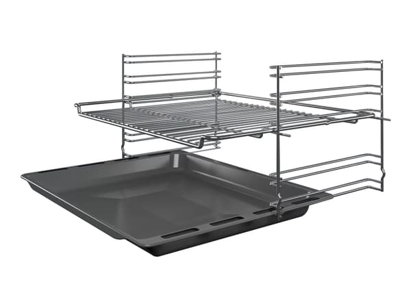 Siemens iQ100 HB113FBS1 - Ovn - innebygd - fordypning - bredde: 56 cm - dybde: 55 cm - høyde: 57.5 cm - Klasse A - rustfritt stål Sort, Rustfritt stål