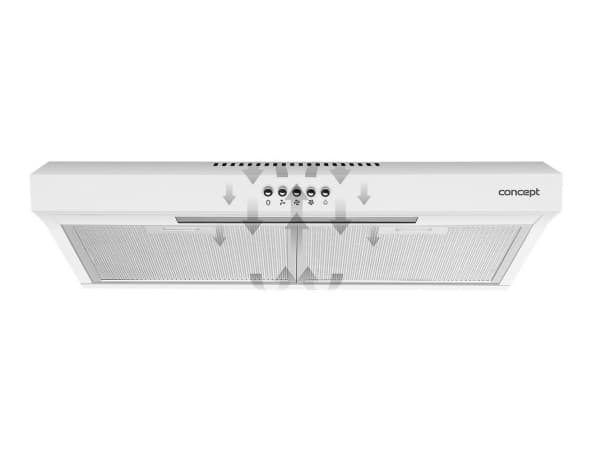 Concept OPP1260WH, 135 m³/h, Suutin/Uudelleenkierrättävä, 60 dB, 65 cm, 70 cm, Seinäkiinnitys