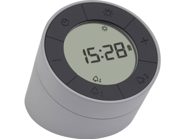 TFA-Dostmann 60.2029.10, Quartz vekkerklokke, Rund, Grå, Alle kjønn, LCD, Batteri
