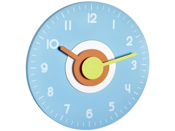 TFA-Dostmann 60.3015.06, Vegg, Quartz clock, Sirkel, Blå, Plast, Barn