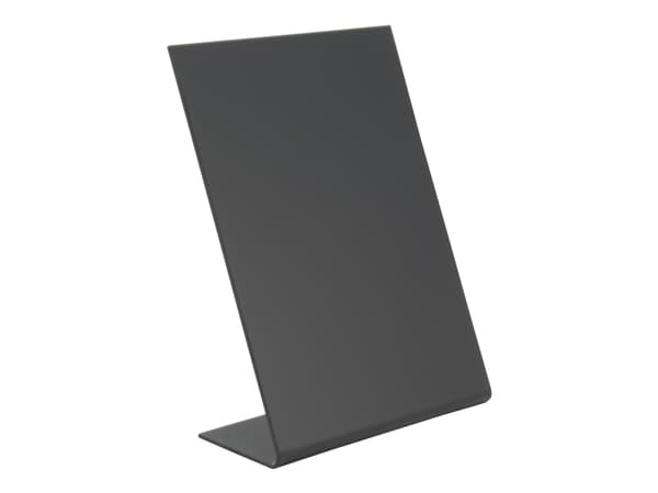 Securit® L-formet A6 akryl bordskilt i sort