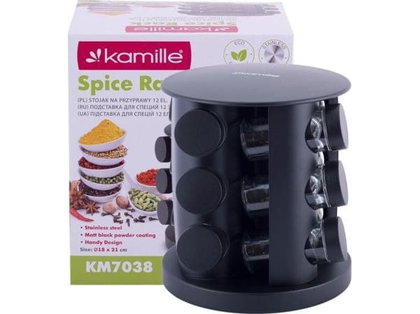 Kamille Pyörivä maustehylly 12-osainen Kamille KM-7038