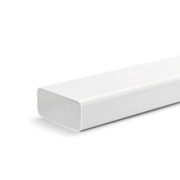 Eico Fast rør for røykrør 90 x 220 mm. - 1 meter Hvit