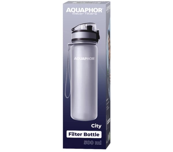 AQUAPHOR City, Vandfiltreringsflaske, 0,5 L, Grå