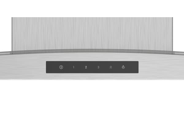 Bosch Serie | 4 DWA66DM50 - Kåpa - skorsten - bredd: 60 cm - djup: 48.8 cm - utsug och återcirkulering (-) - rostfritt stål och glas