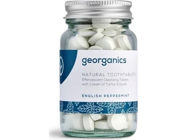 Georganics Natural Teeth Cleansing Tablets, English Peppermint, 120 tablets