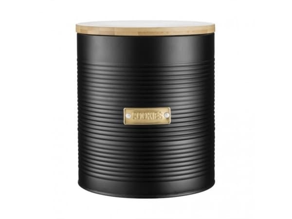 Typhoon Otto Cookie Storage, Keksirasia, 2,6 L, Bamboo, Terästä, Musta, Irrotettava kansi, Pyöreä