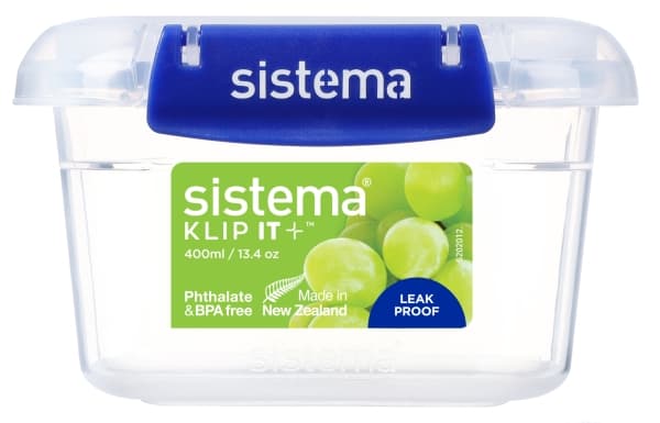 sistema® matoppbevaringsbeholder KLIP IT + 7,9 cm høy 400,0 ml gjennomsiktig, blå