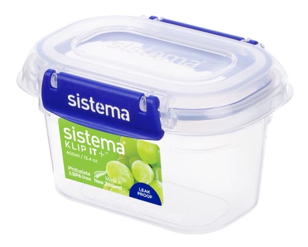 sistema® matoppbevaringsbeholder KLIP IT + 7,9 cm høy 400,0 ml gjennomsiktig, blå