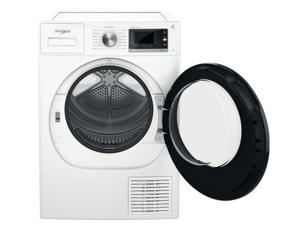 Whirlpool W6 D84WB EE, Vapaasti seisova, Edestä täytettävä, Lämpöpumppu, Valkoinen, Rotaatio, Kosketus, Oikea
