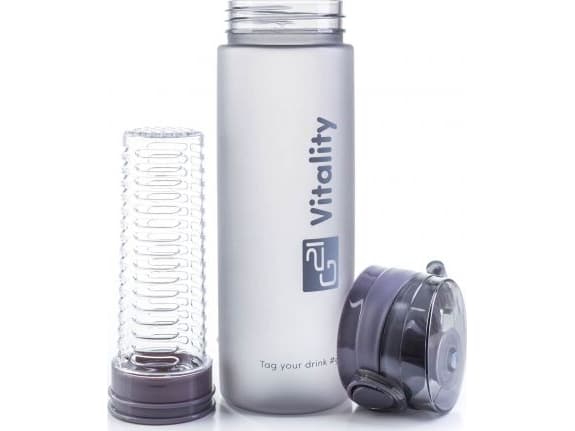 G21 Bottle G21 with a basket for ice, herbs and fruit BPA Free gray matt