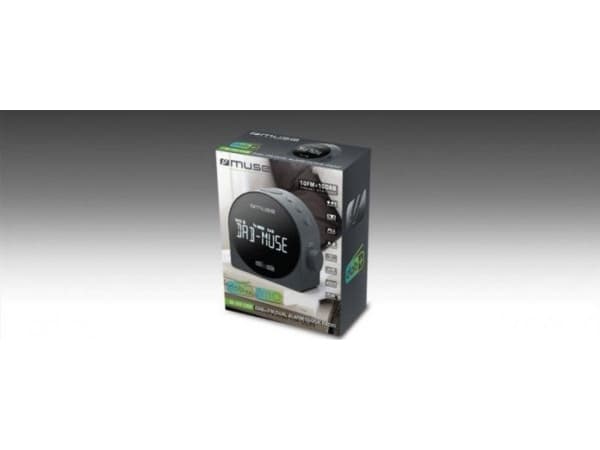 Muse M-185 CDB, Digital vekkerklokke, Sort, LCD, Hvit, Batteri, AAA