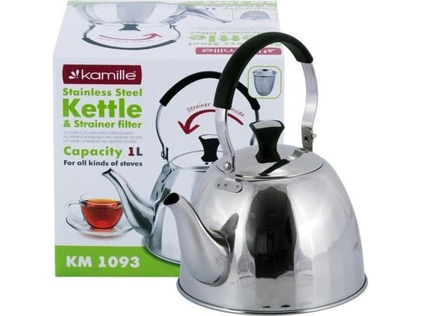 Kamille Ruostumattomasta teräksestä valmistettu vedenkeitin 1.L Kamille KM-1093