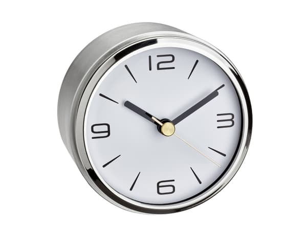 TFA-Dostmann Camino, Quartz vekkerklokke, Sølv, Hvit, Aluminium, Plast, Batteri, AA, 94 mm