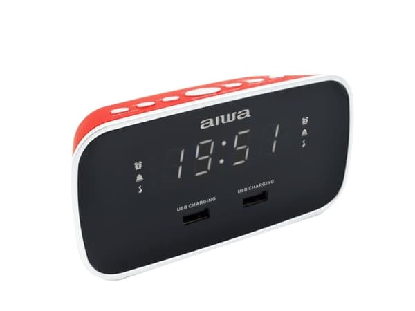 Aiwa CRU-19RD, Digital vekkerklokke, Rektangel, Rød, 12 timers, FM, 87,5 - 108 MHz