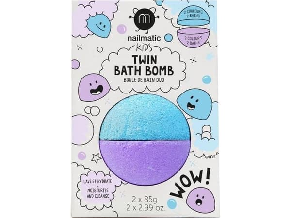 NAILMATIC_Kids Twin Bath Bomb double bath ball for children Blue/Violet 170g