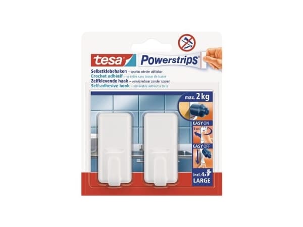 TESA 58010-00044, Pyyhekoukku, Valkoinen, Muovi, 2 kg, 2 kpl, Kupla