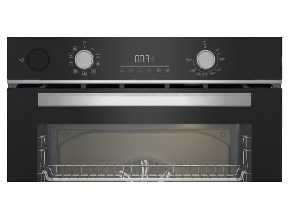 Beko BBIS18300XCSE, Sähköuuni, 5 hyllyä, Kiinteä, Musta, Ruostumaton teräs, Painikkeet, Rotaatio, Emali