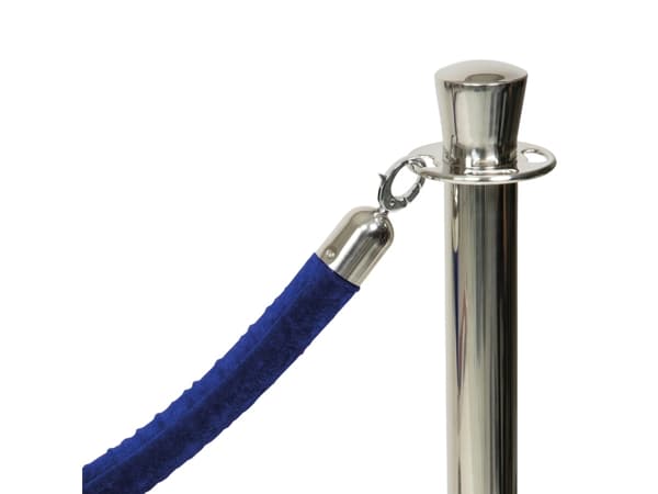 Securit® Classic Kromi samettiköysi sininen, napsulukolla ruostumaton teräs