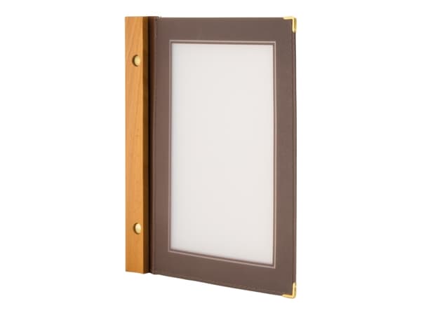 Securit® A5 WOOD menuomslag i brun