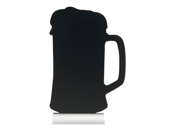 Securit® silhouet ØLGLAS bordskilt med alufod