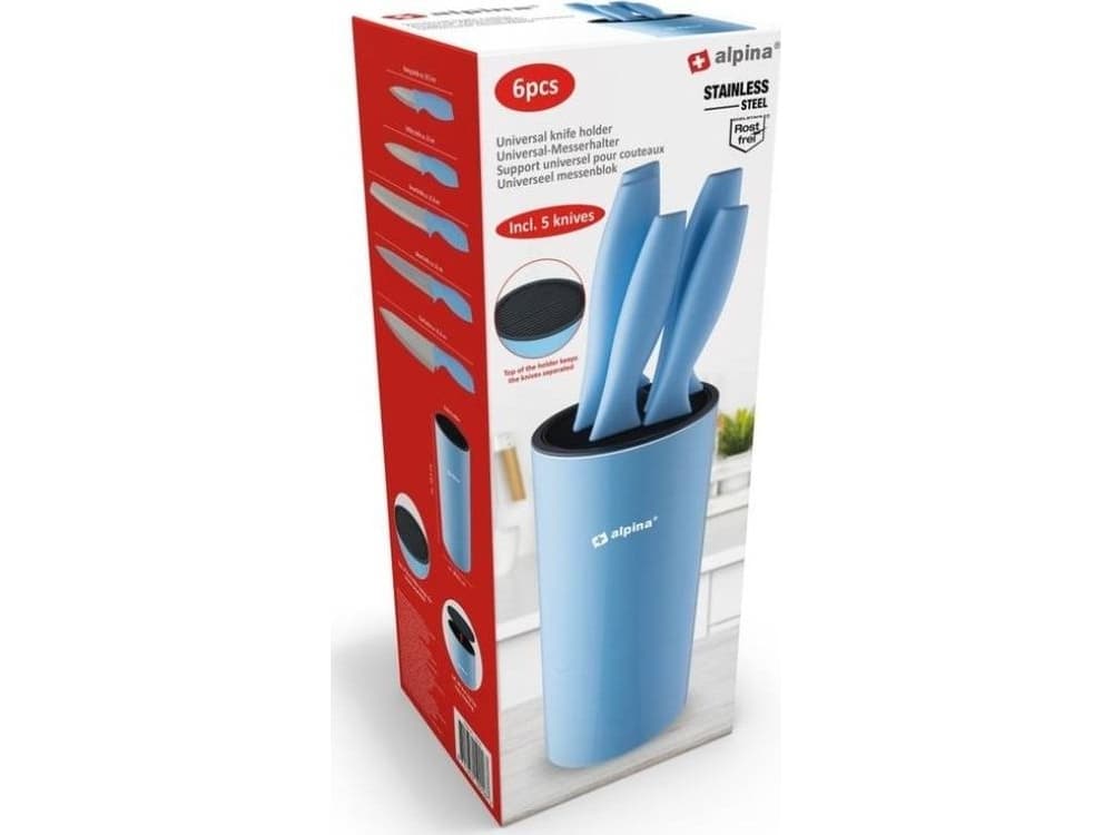 Alpina - kniv med stativ (Blå)