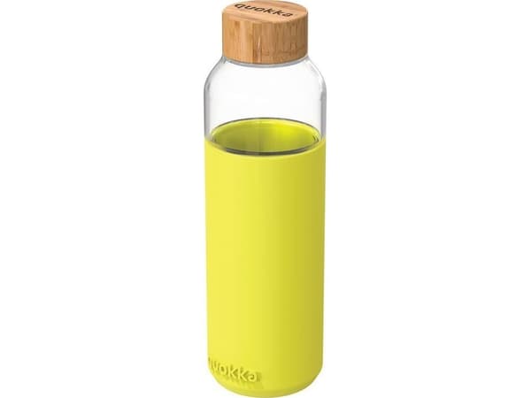 Quokka Flow - Lasinen vesipullo 660 ml (Neonvihreä)