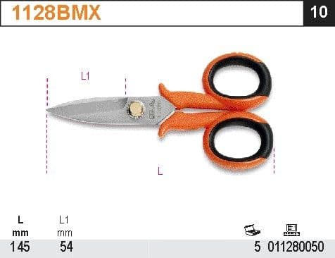 Beta Tools BETA SÄHKÖLAITTEEN SAKSET, MIKROVEDETYT PYÖRIVÄT TERÄT, RUOSTUMATON TERÄS BE1128BMX