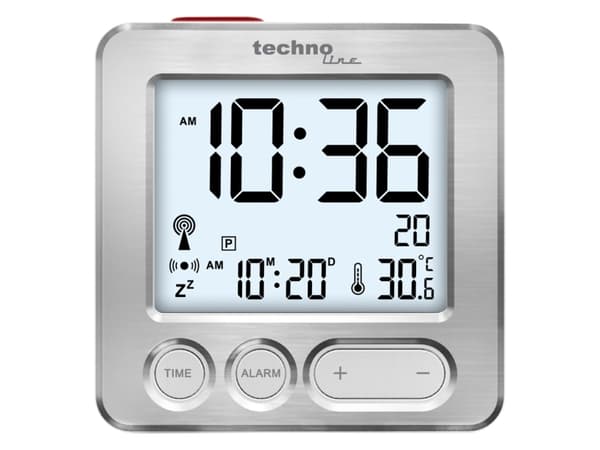 Technoline WT 265, Digital väckarklocka, Silver, F, °C, Batteri, AAA (LR03), 66 mm