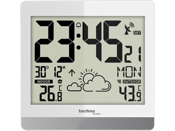 Technoline WS 8119, Digital väggklocka, Rektangel, Vit, LR06, 200 mm, 29 mm