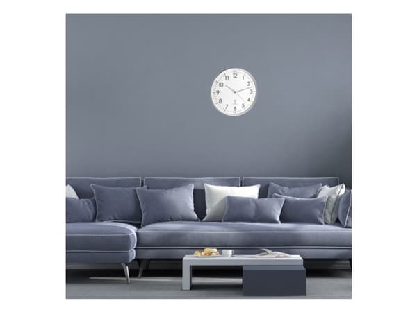 TFA-Dostmann 60.3514, Vegg, Rund, Sølv, Hvit, Plast, Glass, AA