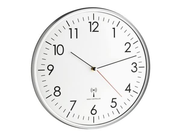 TFA-Dostmann 60.3514, Vegg, Rund, Sølv, Hvit, Plast, Glass, AA