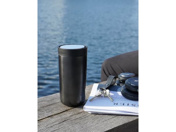 Stelton To Go Click, Musta, Ruostumaton teräs, Polypropeeni, Muovi, Kahvi, Mehu, Tee, 4 h