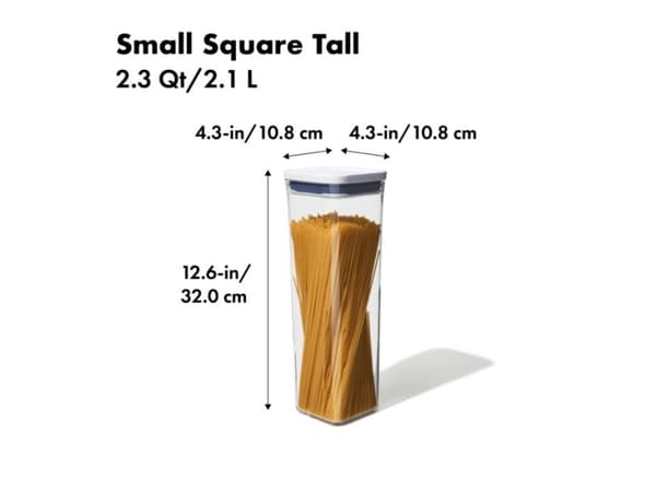 OXO 11233800, Universaali astia, 2,1 L, Läpinäkyvä, Irrotettava kansi, Neliö, 104,1 mm