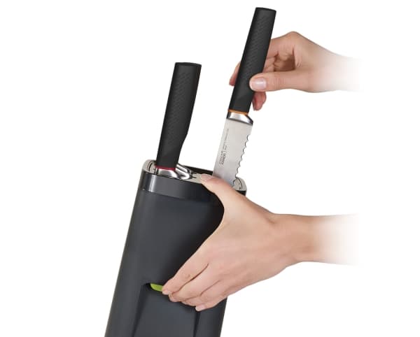 Joseph Joseph LockBlock, Kniv / Skjærer blokk sett, Rustfritt stål, Rustfritt stål, Svart, Svart, 7 stykker
