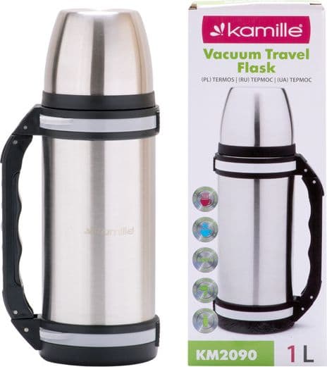 Kamille Turist Termos KM-2090 1 L Sølv