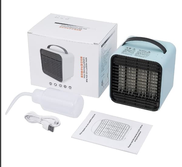USB liten fläkt, 3 i 1 bärbar mini negativ jonfläkt, med LED-nattljus, USB-laddning, 3 hastigheter, lämplig för hem, kontor, utomhus