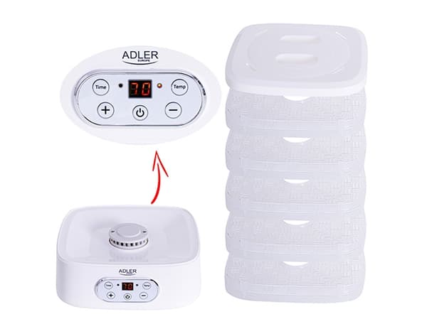 Adler AD 6658, Hvit, LCD, 70 timer, 2310 cm², 230 W, 265 mm