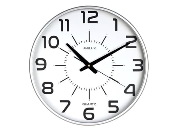 Unilux MAXI POP, Vegg, Quartz clock, Rund, Grå, Akrylonitril-butadien-styren (ABS), Plast, Glass