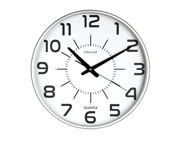 Unilux MAXI POP, Vegg, Quartz clock, Rund, Grå, Akrylonitril-butadien-styren (ABS), Plast, Glass