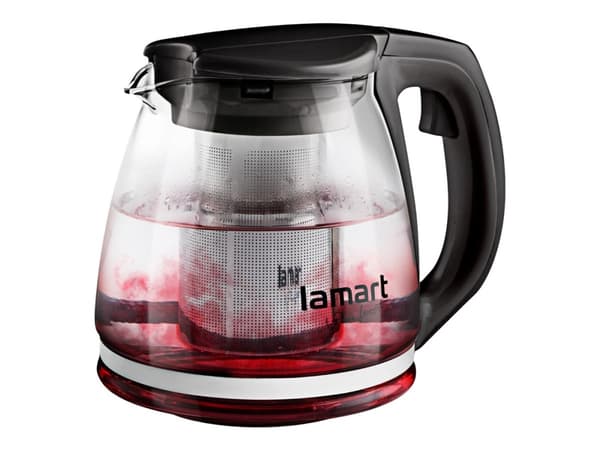 Lamart LT7025, 1,1 L, Musta, Ruostumaton teräs, Läpinäkyvä, Musta, Lasi, Muovi, Muovi, Saranakansi