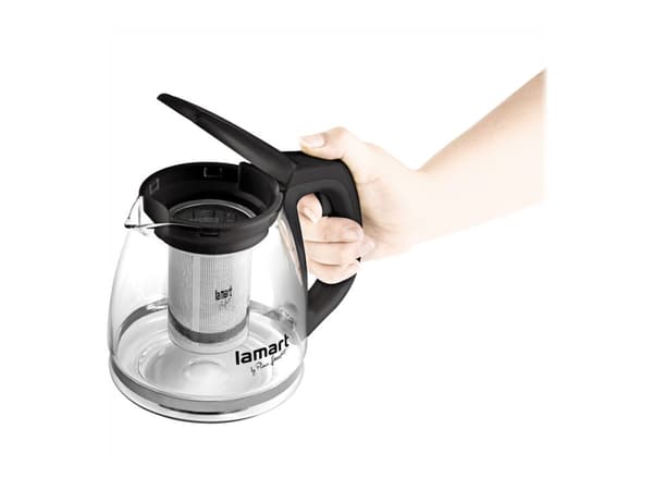 Lamart LT7025, 1,1 L, Musta, Ruostumaton teräs, Läpinäkyvä, Musta, Lasi, Muovi, Muovi, Saranakansi