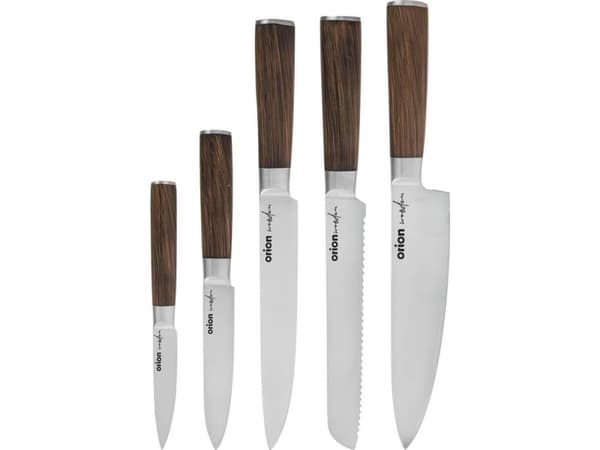 Orion Kniv / stål kjøkkenkniver 5 stk universalkniver av tre