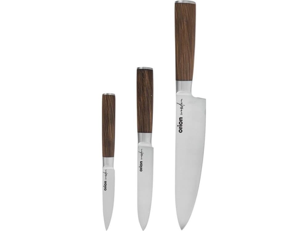 Orion Knife/steel kitchen knives 3el WOODEN universal knife set