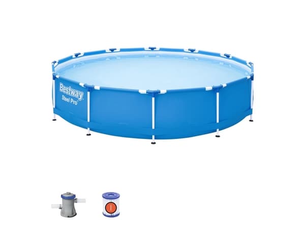 Bestway Steel Pro 56681 uima-allas, joka on tarkoitettu uimahalliin Indrammet pool Rund 6473 L Blå