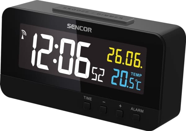 Sencor SDC 4800 B, Digital vekkerklokke, Rektangel, Sort, F, °C, Dansk, Tysk, Nederlandsk, Engelsk, Spansk, Fransk, Italiensk, Russisk, LCD